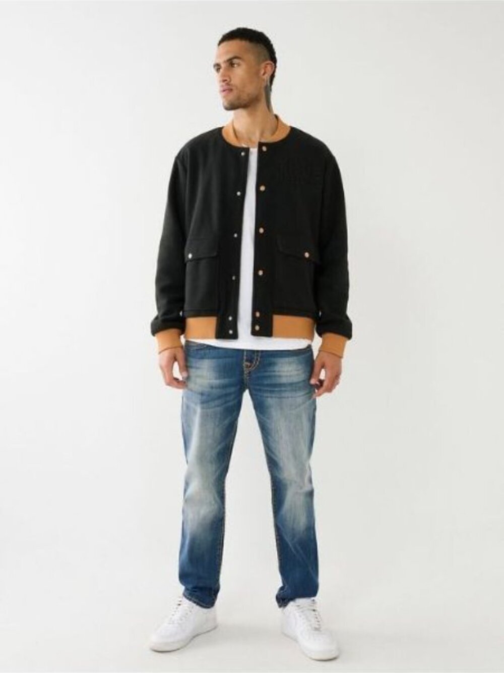 NEW True Religion Men's XXL Fleece Bomber Jacket NWT $199 - Picture 5 of 5